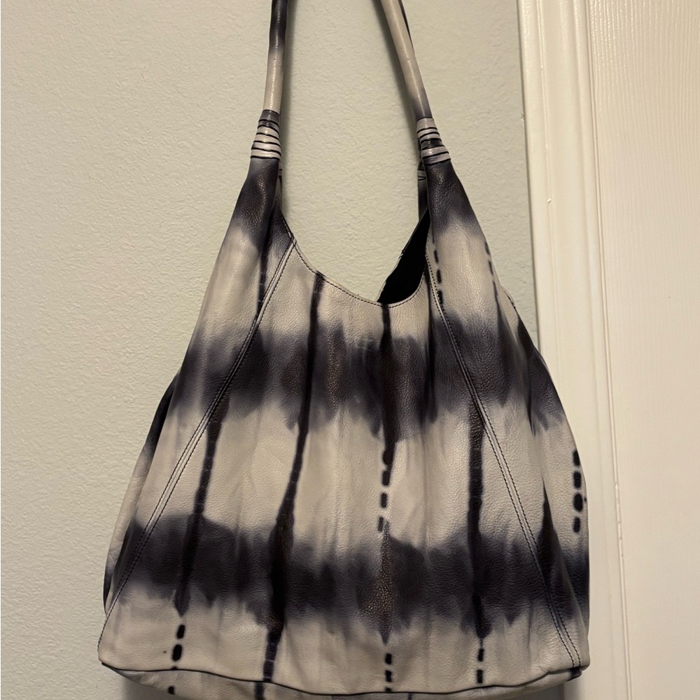 J. Jill Black and White Tie-Dye Shoulder Bag